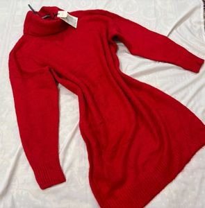 🌷New With Tag Red Turtleneck Knit Dress I