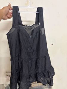 Chic Button-Front Black Top