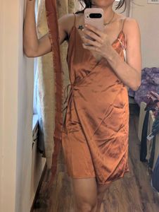 Satin Wrap Dress Size M