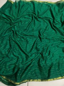 Elegant Emerald Green Saree