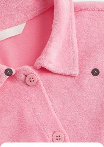 H&amp;M Pink Terry Cloth Shirt Dress