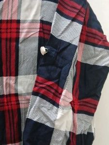 Red &amp; Blue Plaid Button-Up Tunic
