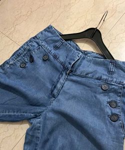 Vintage Button-Up Denim Shorts