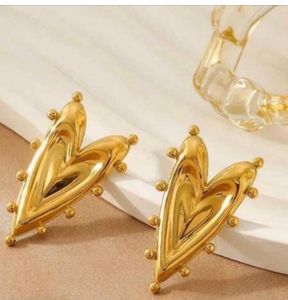 Golden Heart Shaped Earrings
