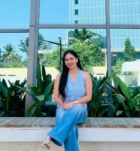 Collared halter neck Blue Striped Sleeveless Top