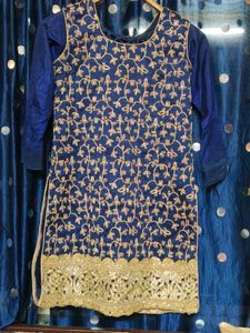 Blue &amp; Gold Salwar Suit