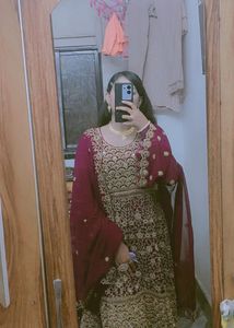maroon folder Zari work
