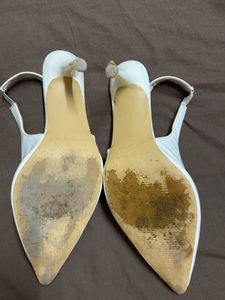 Zara White Slingback Flats