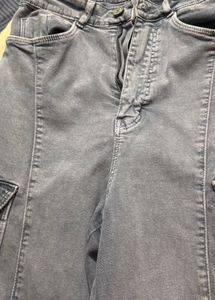 Stylish Grey Cargo Jeans