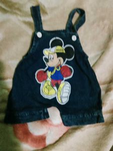 Cute Mickey Mouse Denim Overalls