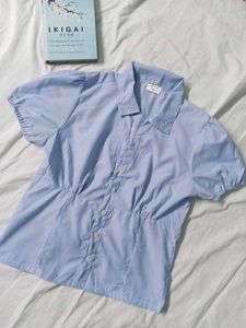 💙 blue puffed sleeve striped top ( New )