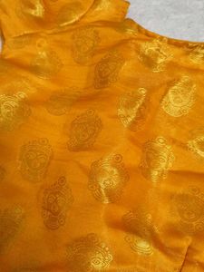 orange Brocade Blouse