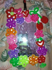 pipe cleaner Floral Mirror