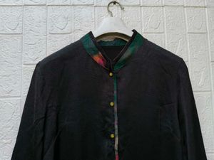 Korean Pintrest Chinese Ghinam Black Floral Print