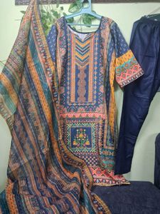 Vibrant Printed Kurta Set with Dupatta