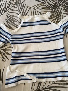 Striped Cold Shoulder Top