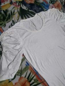 White Three-Quarter Sleeve Top
