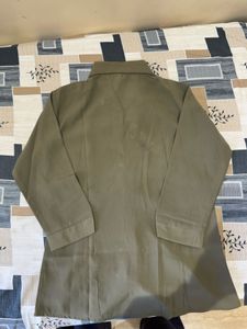 Olive Green Collared Button-Up Shirt