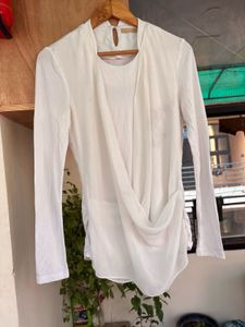 Elegant White Draped Top