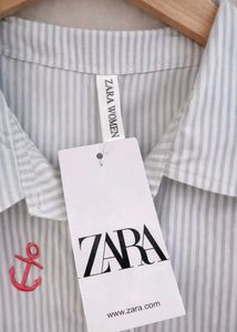 cropped Zara Striped Anchor Shirt