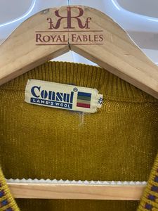 Vintage Mustard Yellow V-Neck Sweater