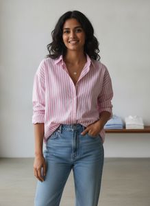 Pink Striped Button-Down Shirt