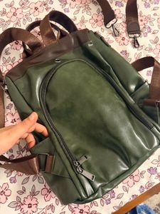 Stylish 2-in-1 Convertible Green Backpack ToteBag