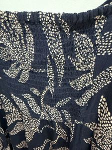 Shein Boho Leaf Print Square Neck Dress