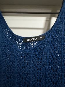 Blue Knitted Tank Top