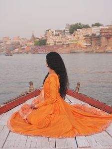 Vibrant Orange Ethnic Kurta Set with Dupatta