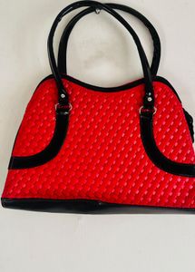 Chic Red &amp; Black Handbag