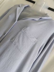 Soft Blue Striped Pajama Shirt