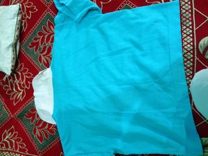 Blue Kurta with Bear Embellishments