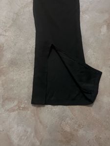 Black Super High-Waisted Flared Leggings with Spli