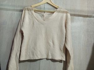 Biege Crop Sweater
