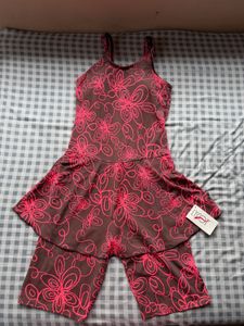 Brand New Lycot Floral Swim Dress with Shorts (XL)