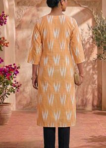 Yellow Ikat Print Kurta