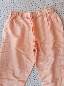 Peach Cotton Palazzo Pants