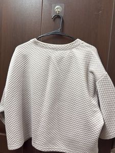 Quilted Crew Neck Pullover