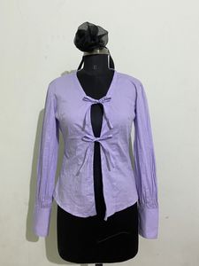Lavender Front Tie Top