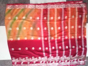 Vibrant Pink Polka Dot Saree