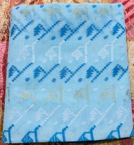 Baby Blue Color Pure Cotton Taant Saree