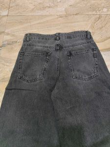 Washed Black Wide Leg Jeans