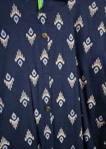Stylish Navy Blue Printed Kurta
