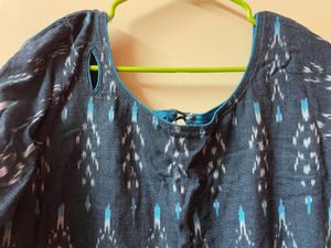 Blue Ikat Print Kurta