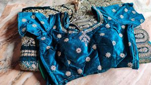 Elegant Teal Lehenga Choli ( with margin)