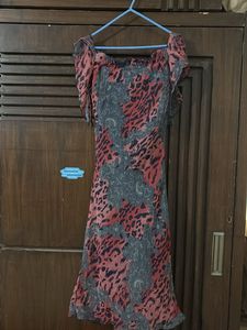 Sheer Animal Print Midi Dress