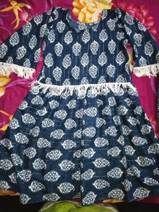 Navy Blue Short Frock Plazzo Set