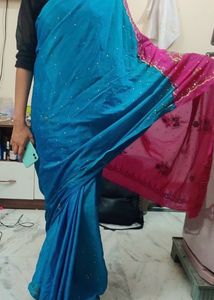 Only Rs499 Blue Magenta Colour Saree