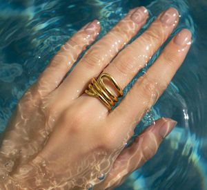 Stylish Gold-Tone Wrap Ring